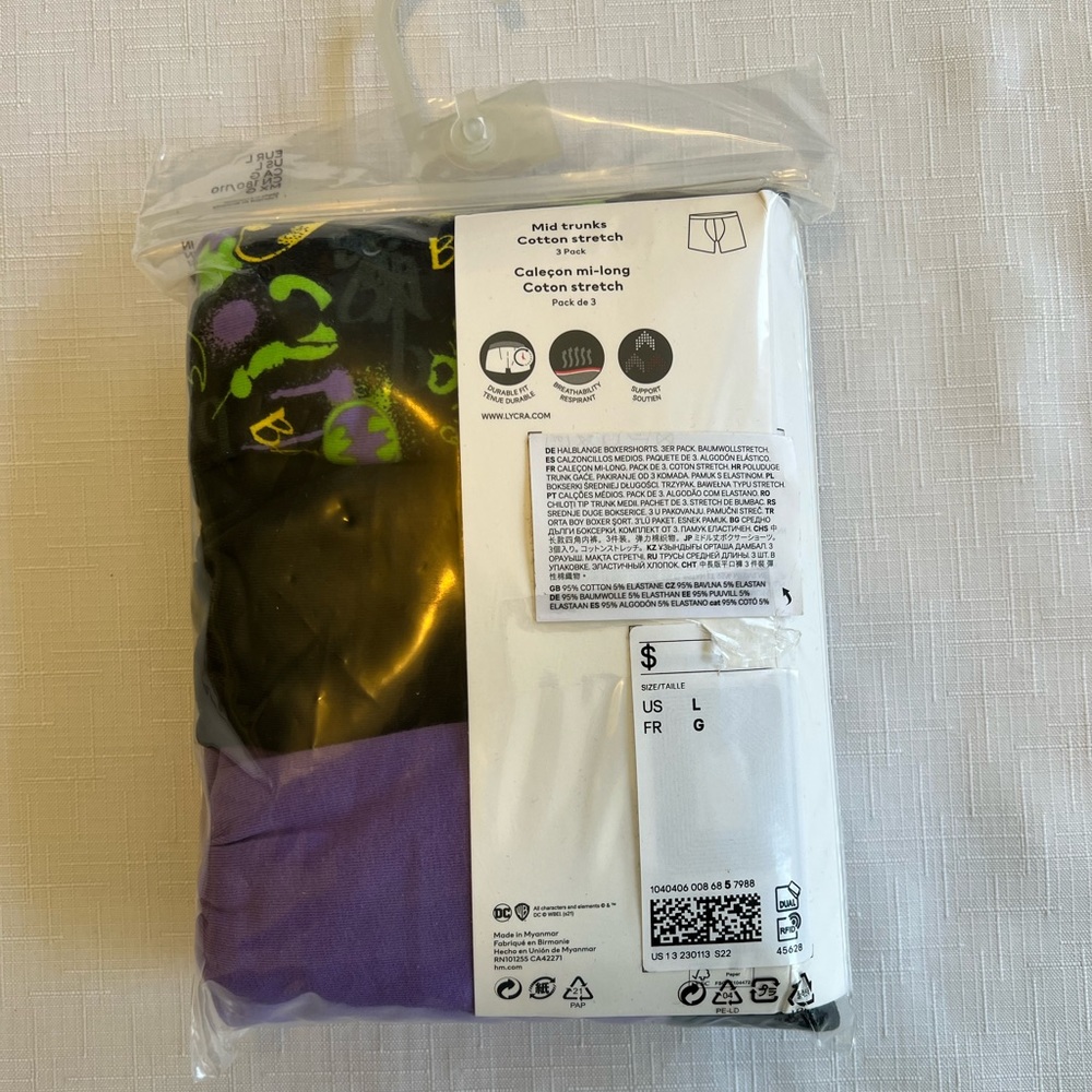 BATMAN 3-Pack Mid Trunks Men’s Cotton Stretch Underwear NEW With Tag S,M,L or XL - Picture 7 of 9
